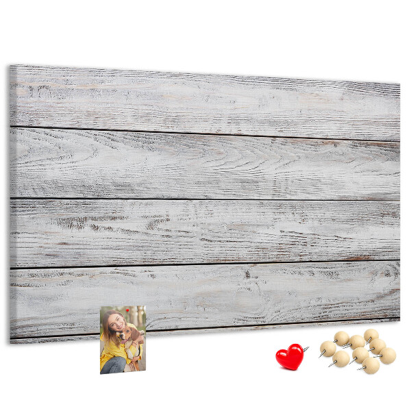 Kurk prikbord rustiek hout met witte afwerking