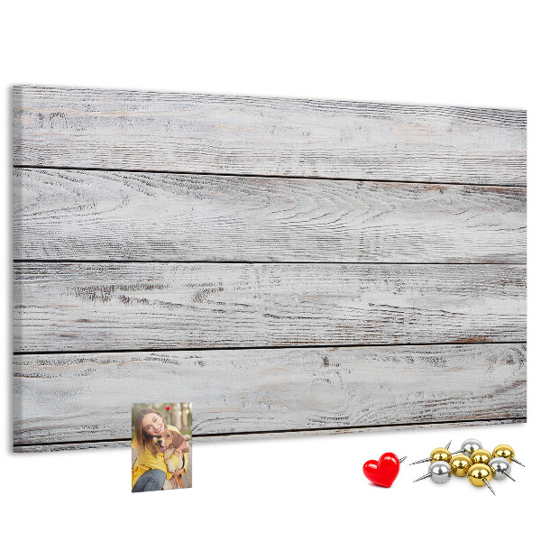 Kurk prikbord rustiek hout met witte afwerking