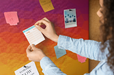 Prikbord met kleurverloop in verschillende oranjetinten