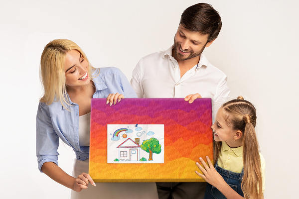 Prikbord met kleurverloop in verschillende oranjetinten