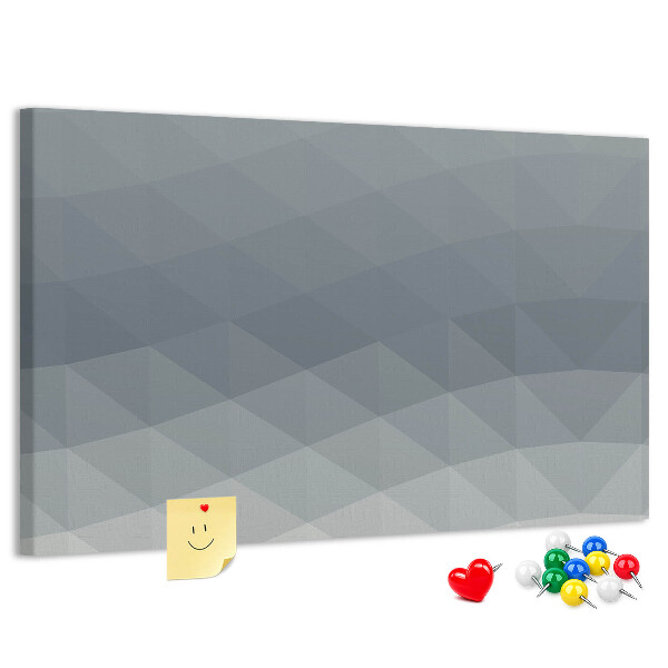 Kurkbord met geometrische driehoeken in grijstinten
