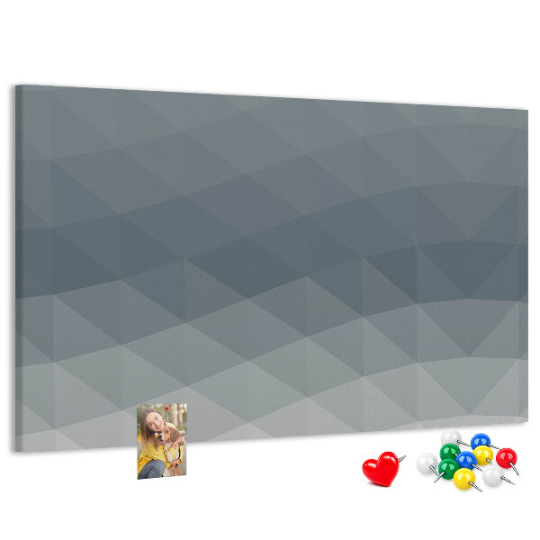 Kurkbord met geometrische driehoeken in grijstinten