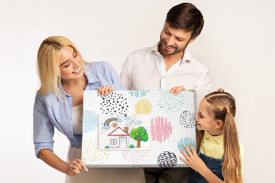 Prikbord met kleurrijke vormen in diverse patronen