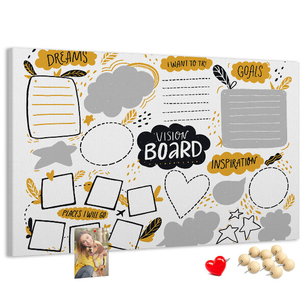 Prikbord voor doelen en dromen
