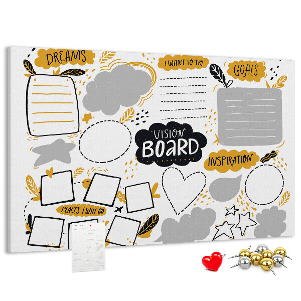 Prikbord voor doelen en dromen