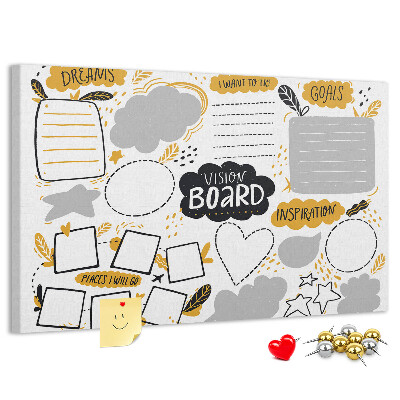 Prikbord voor doelen en dromen