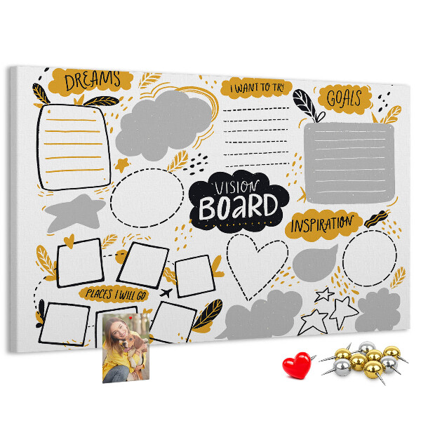 Prikbord voor doelen en dromen