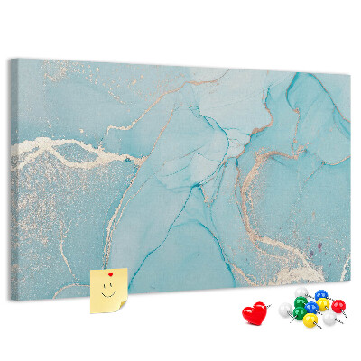 Prikbord met blauw marmerpatroon en fijne adertjes