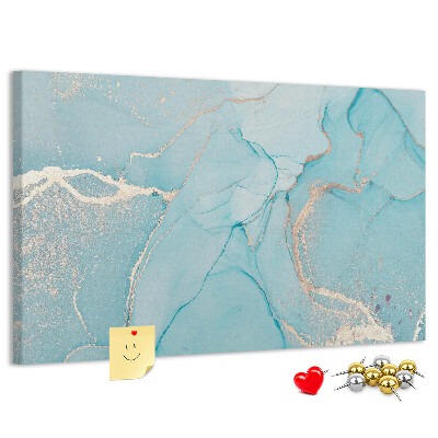 Prikbord met blauw marmerpatroon en fijne adertjes