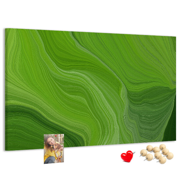 Kurkbord met groene golven en delicate lijnen