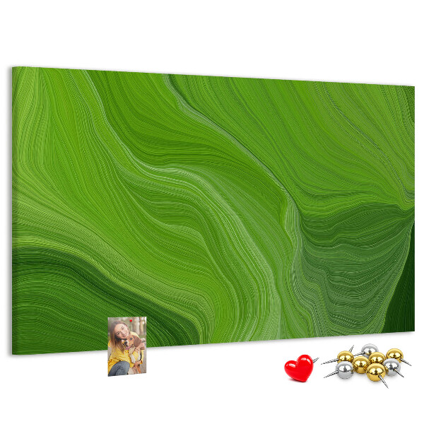 Kurkbord met groene golven en delicate lijnen