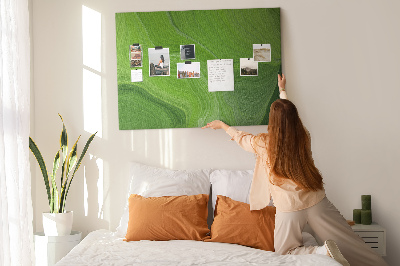 Kurkbord met groene golven en delicate lijnen