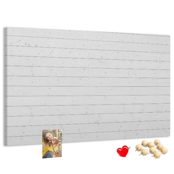 Kurk prikbord met witte houtlook