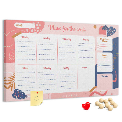 Wekelijkse planner met een kleurrijk plantenmotief
