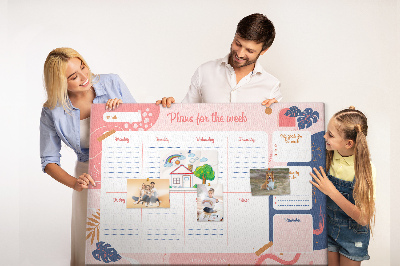 Wekelijkse planner met een kleurrijk plantenmotief
