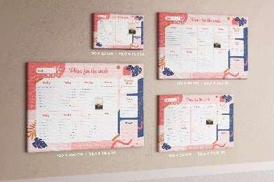 Wekelijkse planner met een kleurrijk plantenmotief
