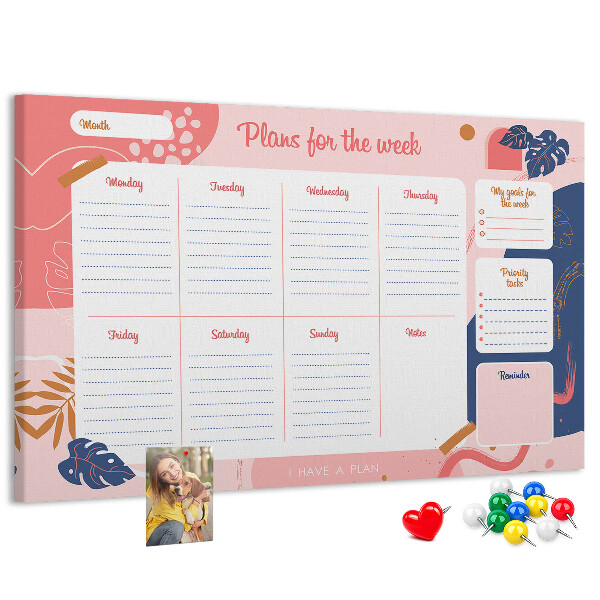 Wekelijkse planner met een kleurrijk plantenmotief