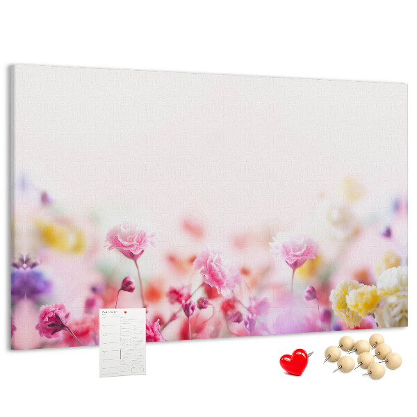 Kurkbord met bloemenpatroon in pasteltinten