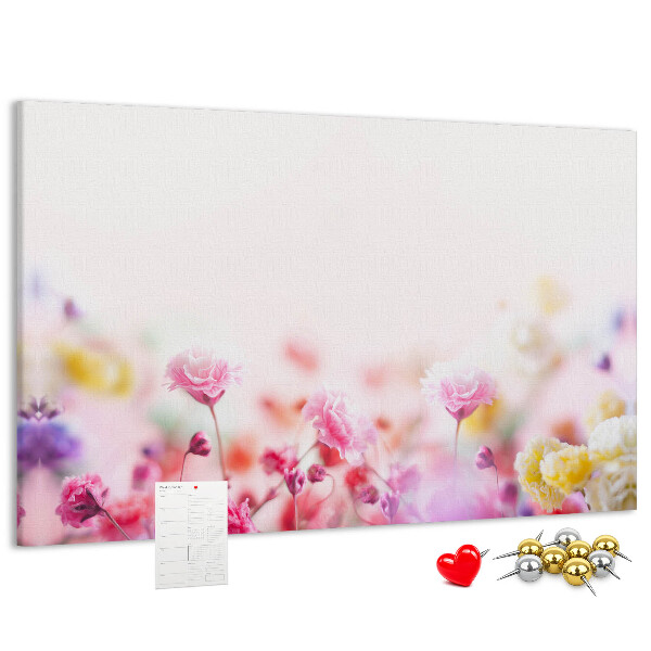 Kurkbord met bloemenpatroon in pasteltinten