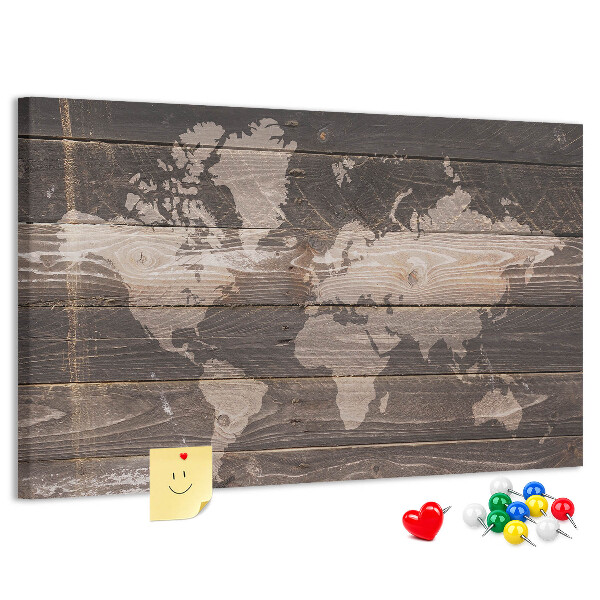 prikbord op een houten achtergrond