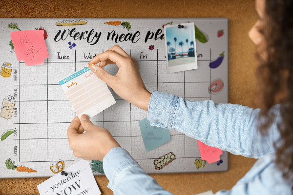 Kurkbord maaltijdplan voor de hele week