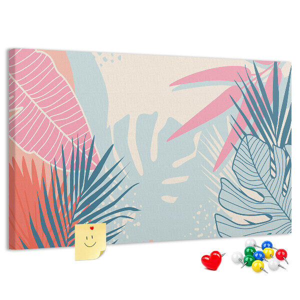 met tropisch bladpatroon in pastelkleuren