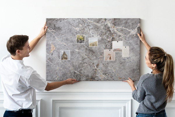 Prikbord met elegant grijs marmerpatroon