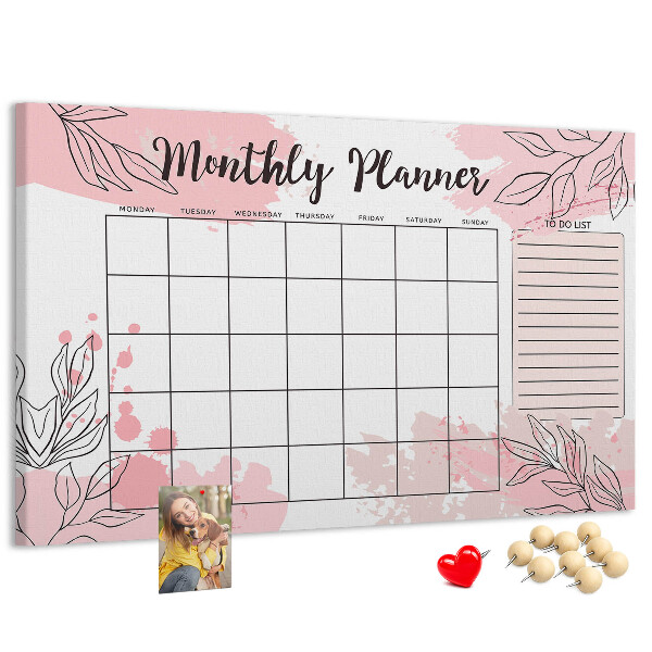Prikbord met pastelkleurige bladeren en verfspatten