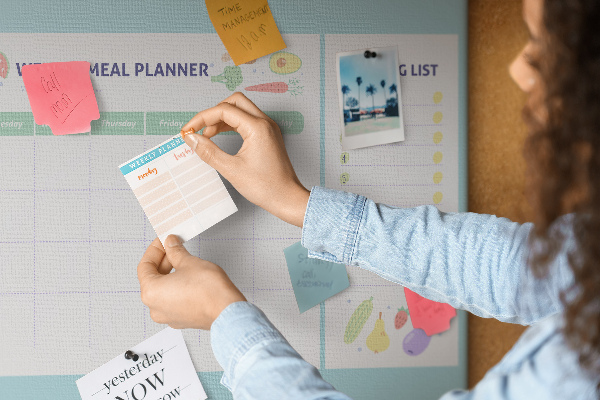 Kurkbord maaltijdplanner voor de hele week