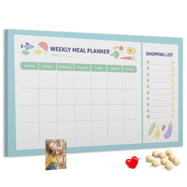 Kurkbord maaltijdplanner voor de hele week