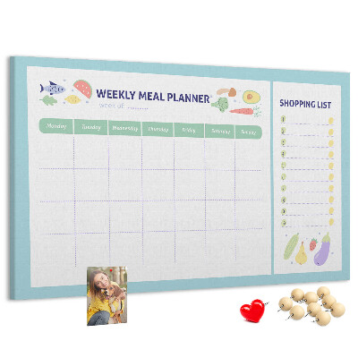 Kurkbord maaltijdplanner voor de hele week