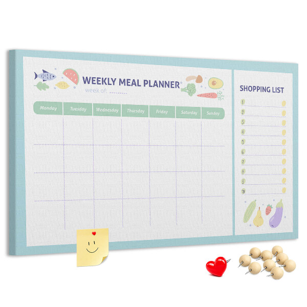 Kurkbord maaltijdplanner voor de hele week