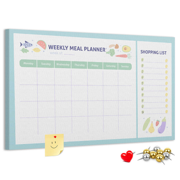 Kurkbord maaltijdplanner voor de hele week