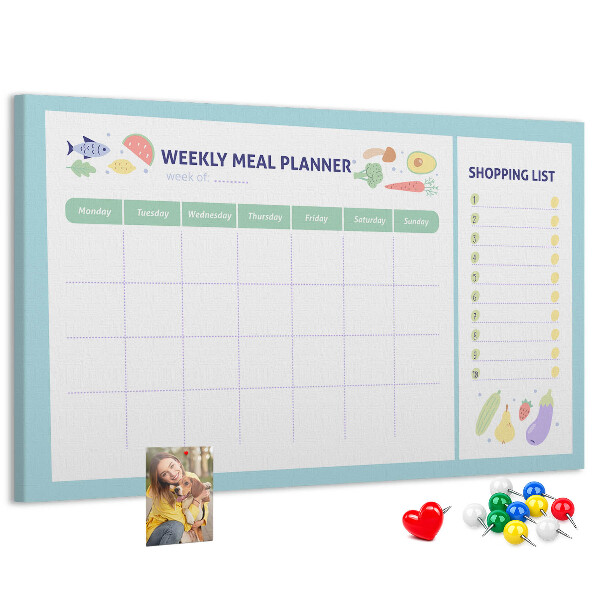 Kurkbord maaltijdplanner voor de hele week
