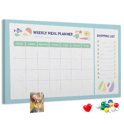 Kurkbord maaltijdplanner voor de hele week