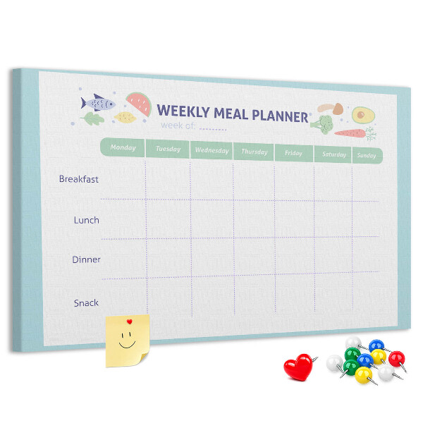 Maaltijdplanner prikbord voor elke week