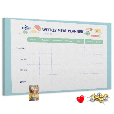 Maaltijdplanner prikbord voor elke week