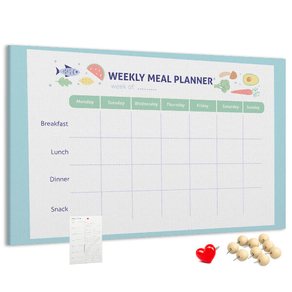 Maaltijdplanner prikbord voor elke week
