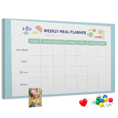 Maaltijdplanner prikbord voor elke week