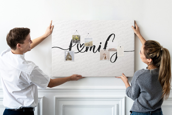 Prikbord familiebanden in elegante stijl