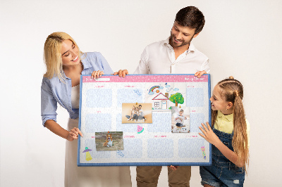 Kurkbord jaarplanner met fruitmotief