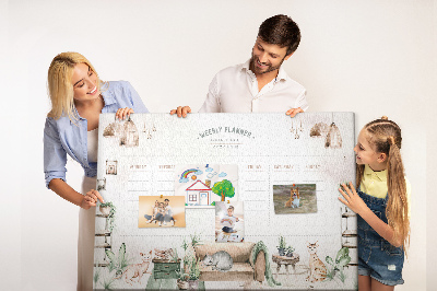 Weekplanner van kurk in huiselijke stijl