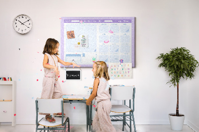 Kurk prikbord jaarplanner in pastelkleuren