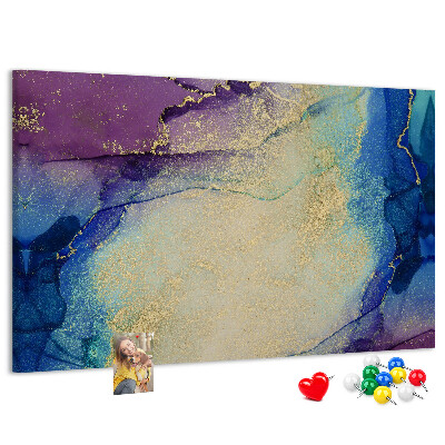 Prikbord met abstract patroon in verschillende blauwtinten