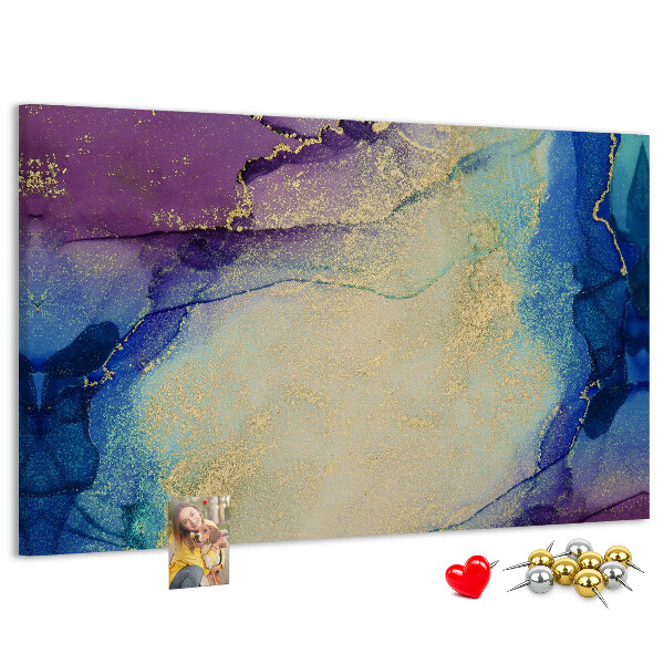 Prikbord met abstract patroon in verschillende blauwtinten