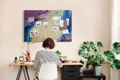 Prikbord met abstract patroon in verschillende blauwtinten