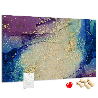 Prikbord met abstract patroon in verschillende blauwtinten