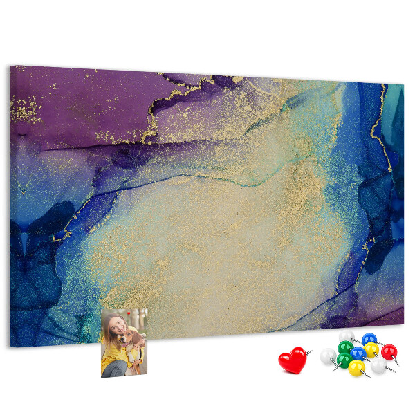 Prikbord met abstract patroon in verschillende blauwtinten