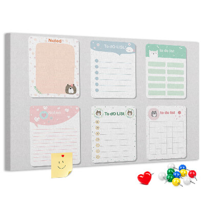 Prikbord kleurrijke notitieboekjes met een dierenmotief