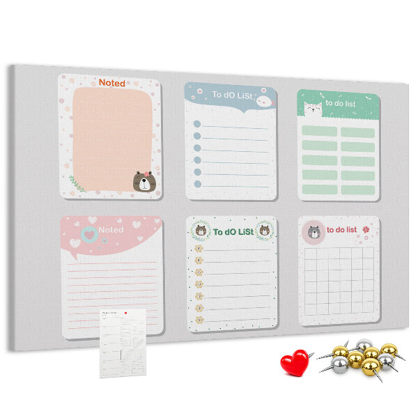 Prikbord kleurrijke notitieboekjes met een dierenmotief